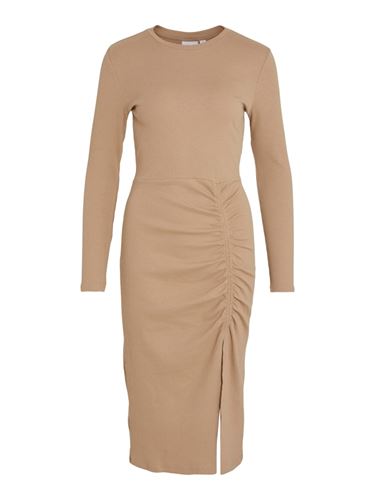 Klänningar / Tunikor - Viribena slit midi dress – Savannah tan